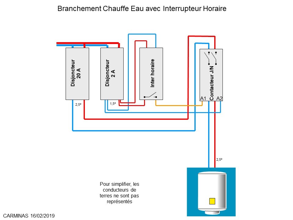 Branchement Contacteur Jour Nuit a Son Chauffe eau - Circuit