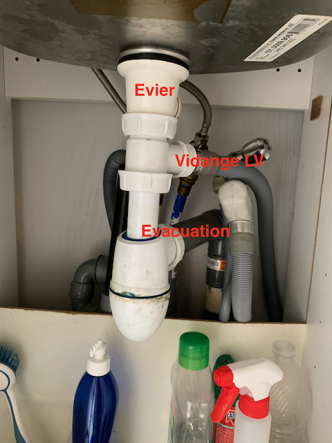 Divers] Evacuation eau siphon évier dans le circuit de vidange lave- vaisselle