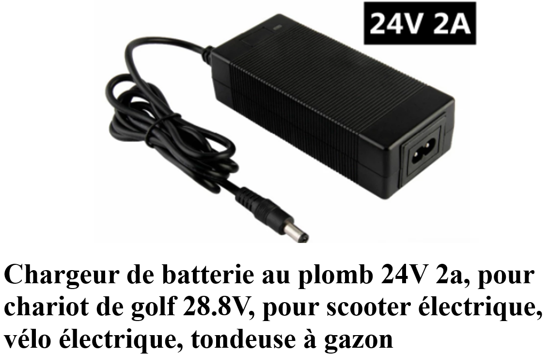 24V 1,6 A 3 pôles Chargeur Batterie pour E-Scooter