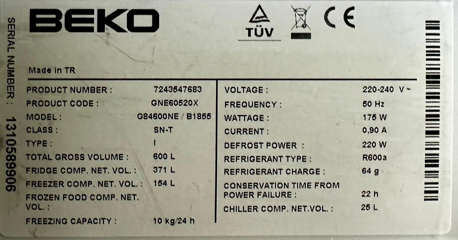 Nom : Plaque signal�tique Beko GNE60520X.jpeg
Affichages : 90
Taille : 140,4 Ko